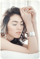 Woman wearing bangle cuff bracelet woman wearing bangle cuff bracelet