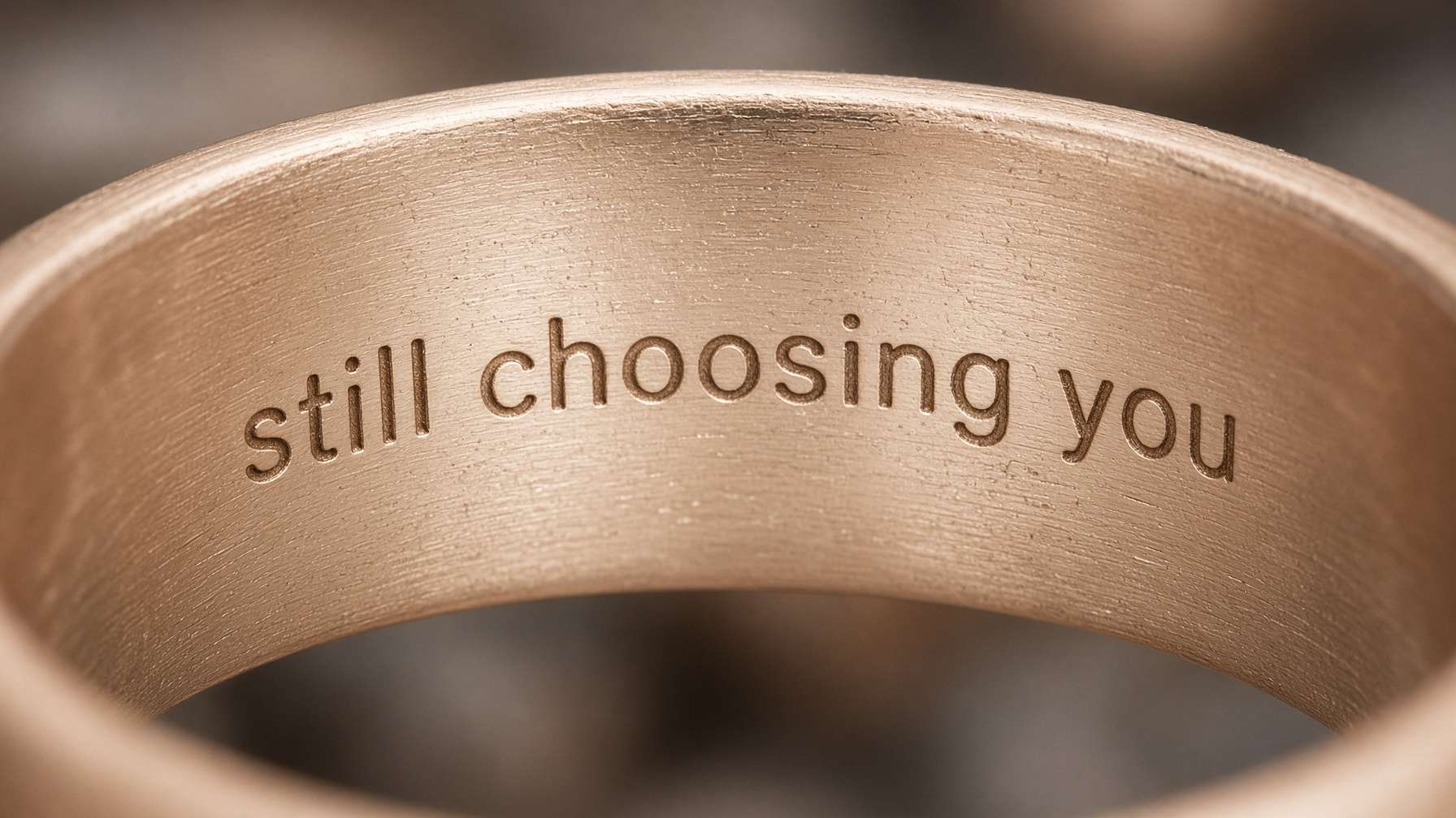 Still choosing you engraved inside a wedding band
