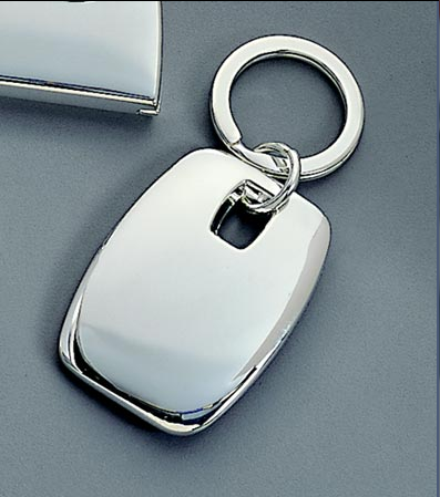 Engraved rectangle puffed keychain