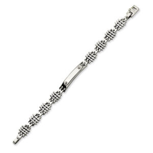 Chisel stainless steel ID bracelet