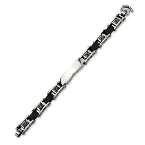 engravable Chisel stainless steel ID bracelet