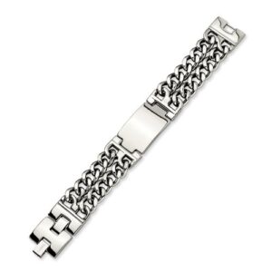 Chisel stainless steel ID bracelet