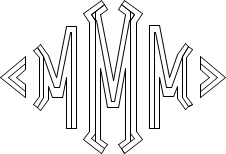 Diamond 3-Line Monogram Sample M