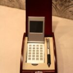 Mahogany pen and calculator box set