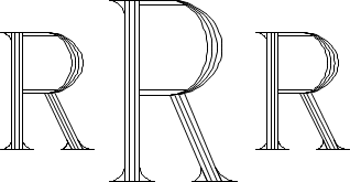 Roman 4-Line Monogram Sample R
