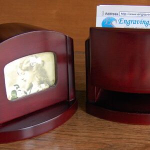 engraved rosewood business card holder with frame