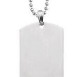 engravable Silver dog tag necklace