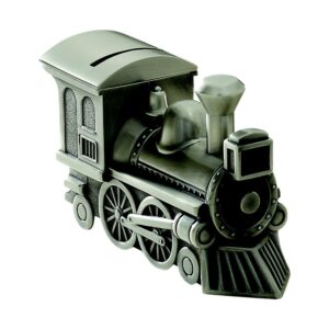 engravable train bank for babies